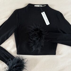 Alice + Olivia black crop top